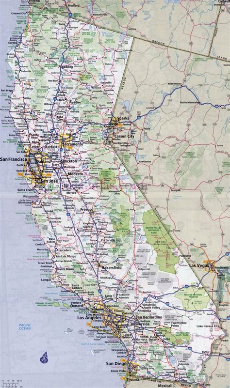 Detailed Road Map of California .